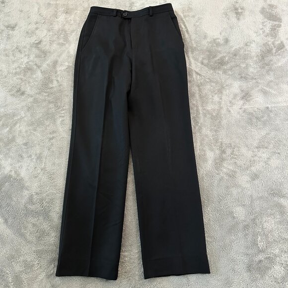 Yves Saint Laurent Pants - Vintage YSL Yves Saint Laurent Black Straight Leg Pants 8 100% Wool Trousers